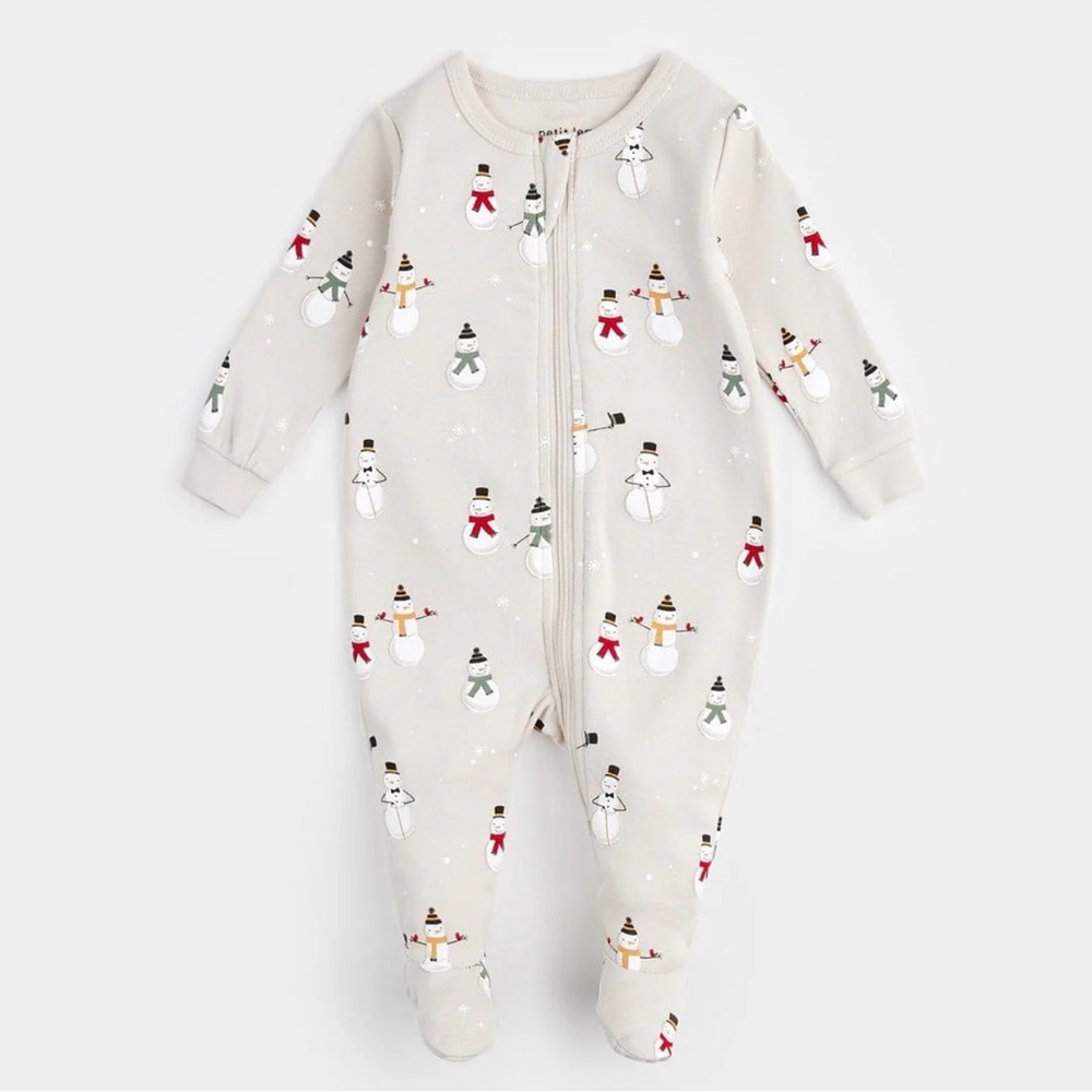 Petit Lem Zipper Sleeper - Frosty Festivities Footie